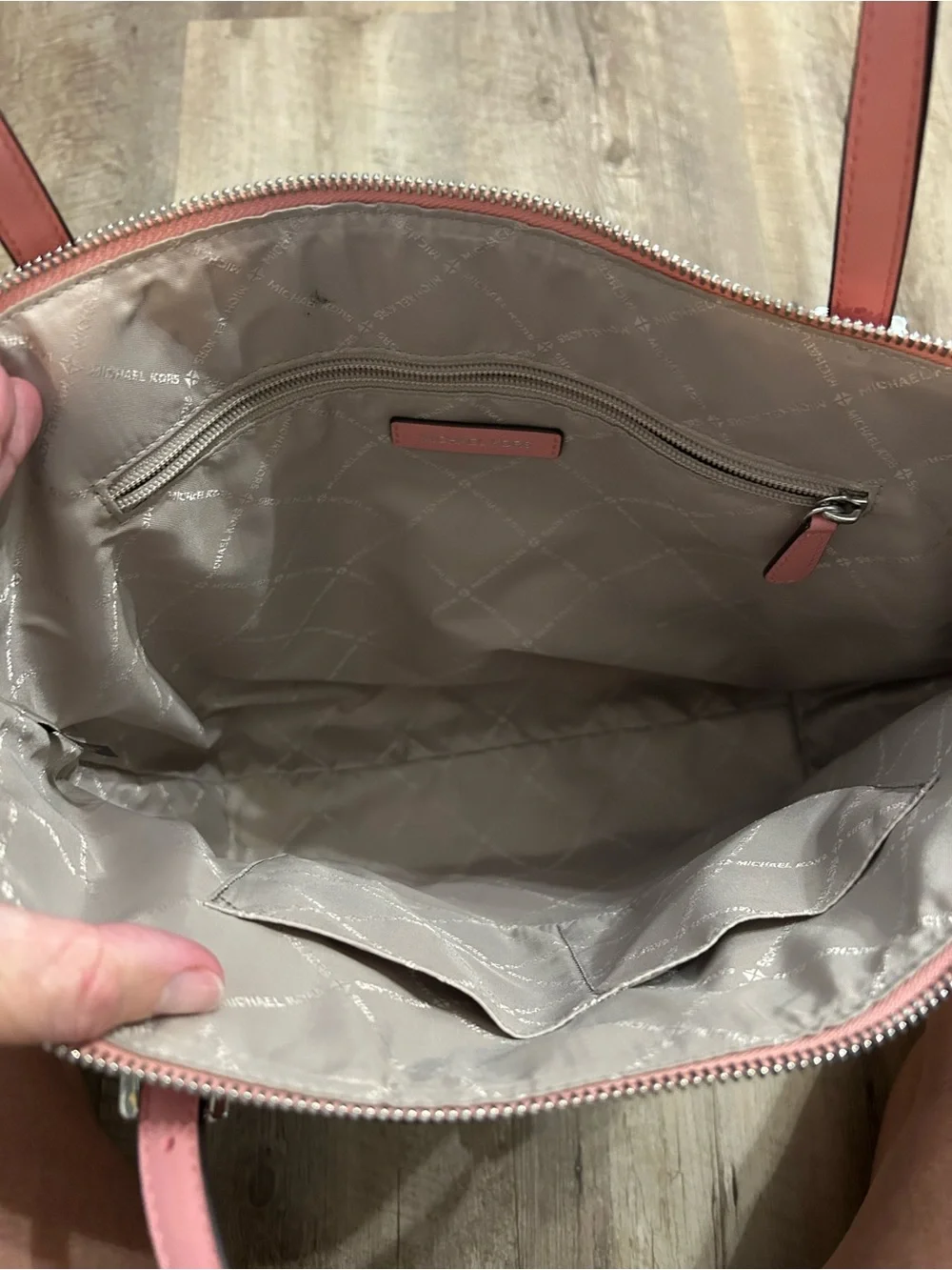 Michael Kors Pink Saffiano Tote with MK Charm